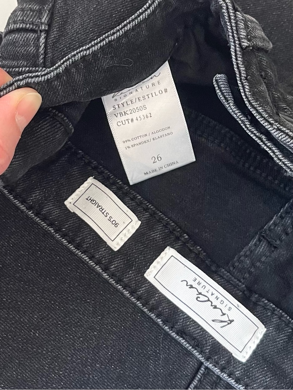 KanCan 90s Straight Paneled Jeans - High Rise & Black Wash - Size 26 - Picture 7 of 8